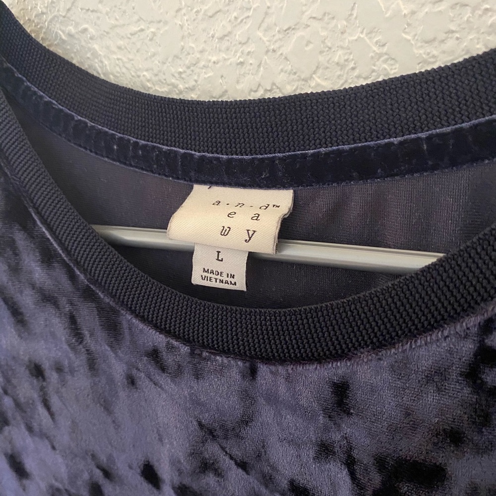 Navy Velvet Top